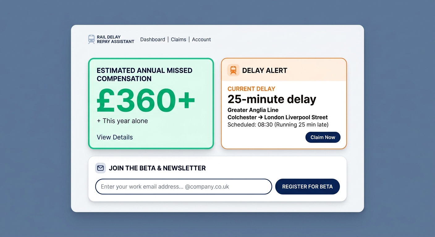 Commuter using AI claim draft on mobile or laptop